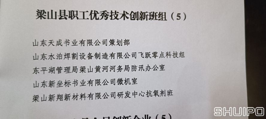 梁山县职工优秀技术创新班组