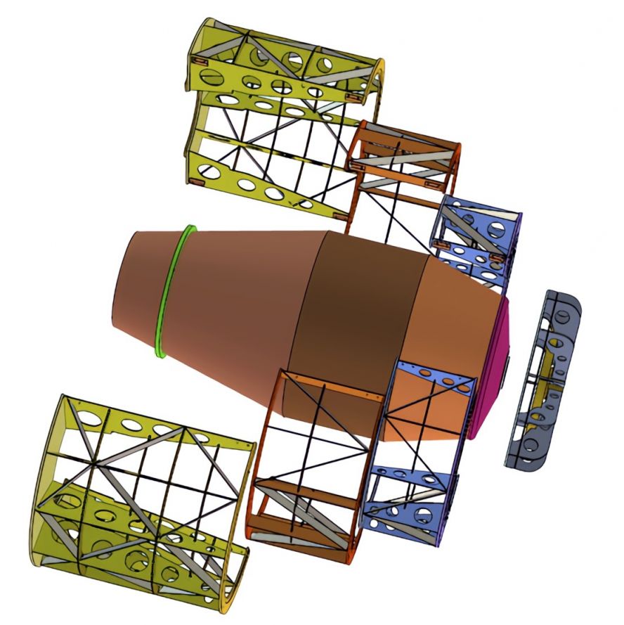 封头胎膜、前锥胎膜、中节胎膜、后锥胎膜